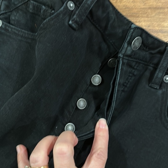 We The Free crvy vintage black shorts - Free People Black Denim Shorts Sz28 - Picture 12 of 12